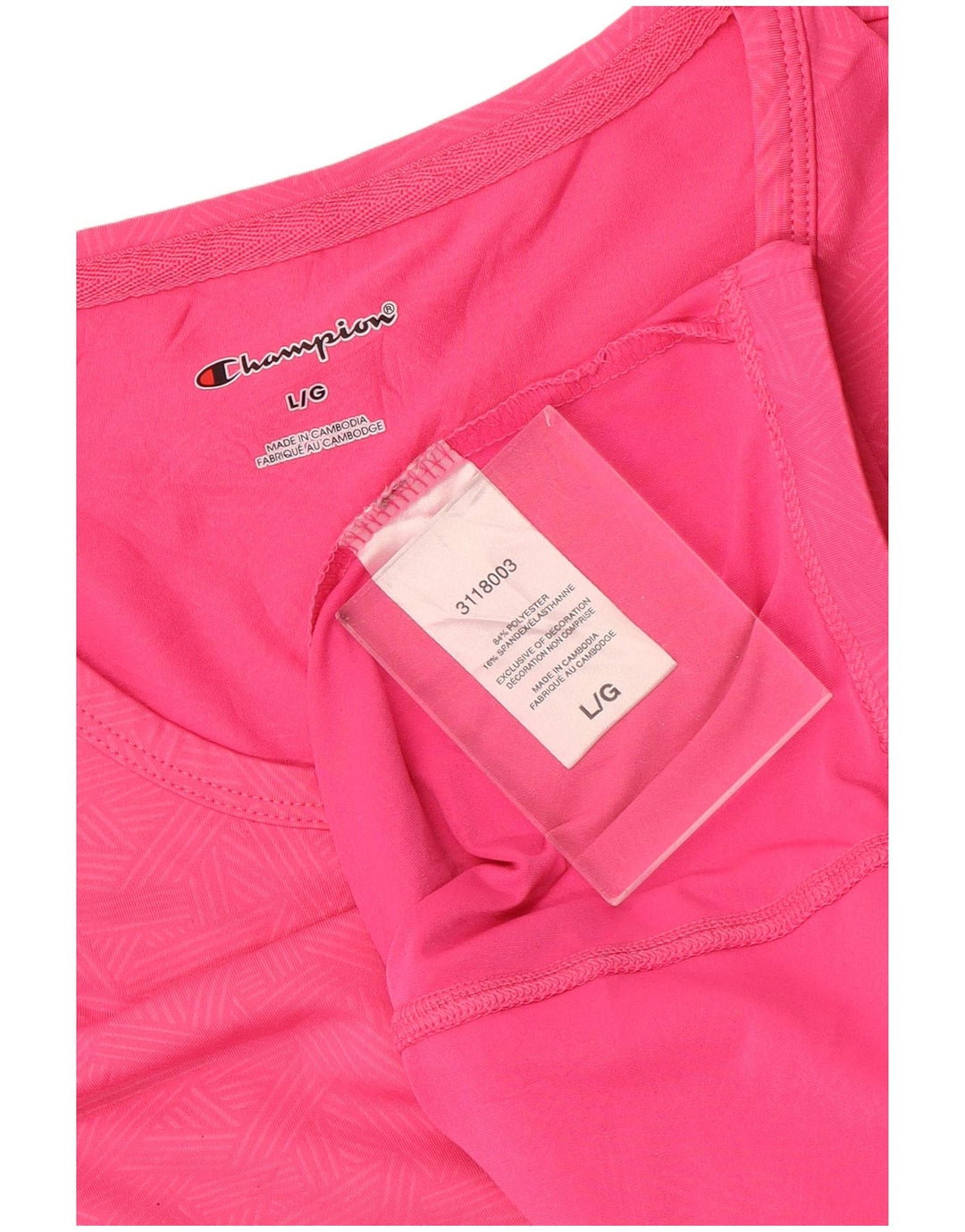 Champion ženska majica kratkih rukava UK 16 velika ružičasta geometrijska poliesterska sportska