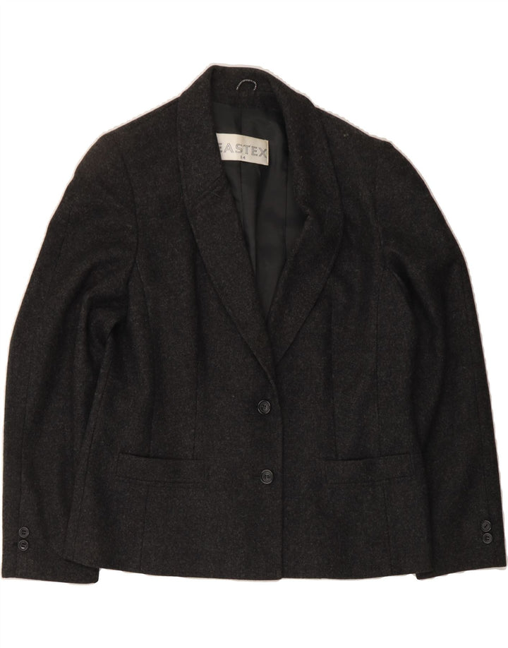 EASTEX Womens 2 Button Blazer Jacket UK 14 Medium Grey New Wool Vintage Eastex and Second-Hand Eastex from Messina Hembry 