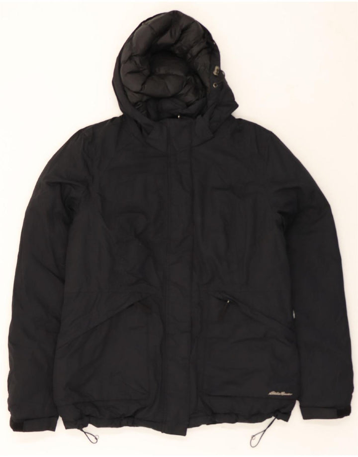 EDDIE BAUER Womens Hooded Windbreaker Jacket UK 16 Large Black Polyester Vintage Eddie Bauer and Second-Hand Eddie Bauer from Messina Hembry 