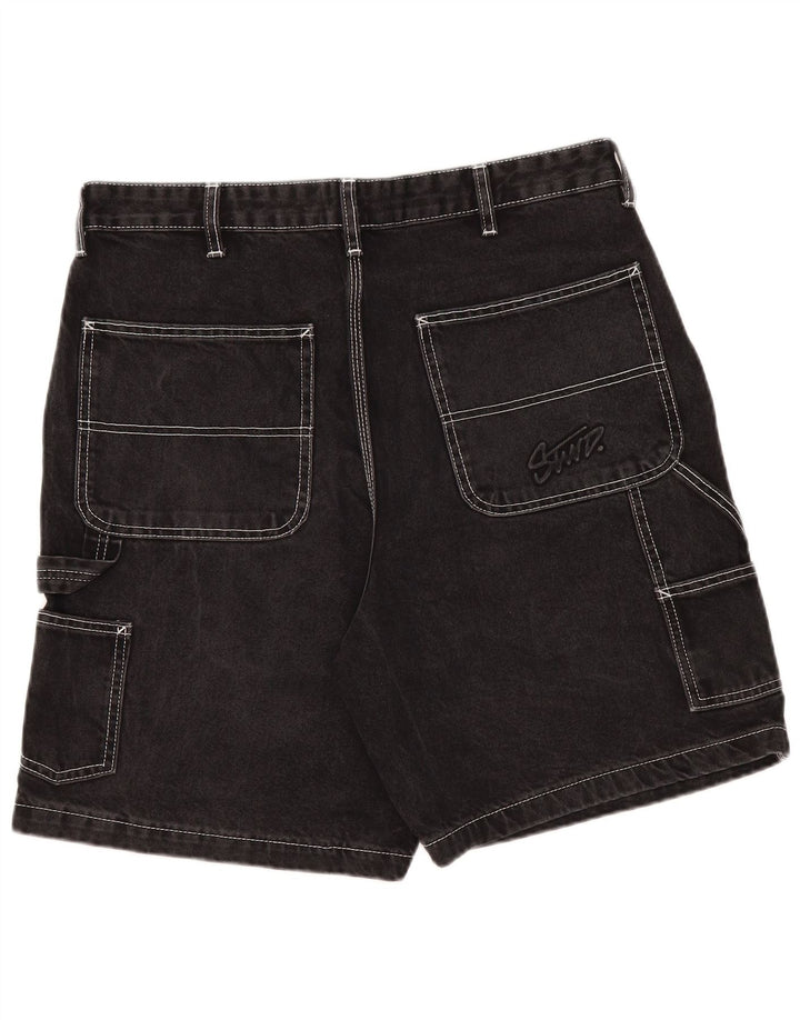 Pull & Bear muške kargo traper kratke hlače EU 46 XL W36 crne