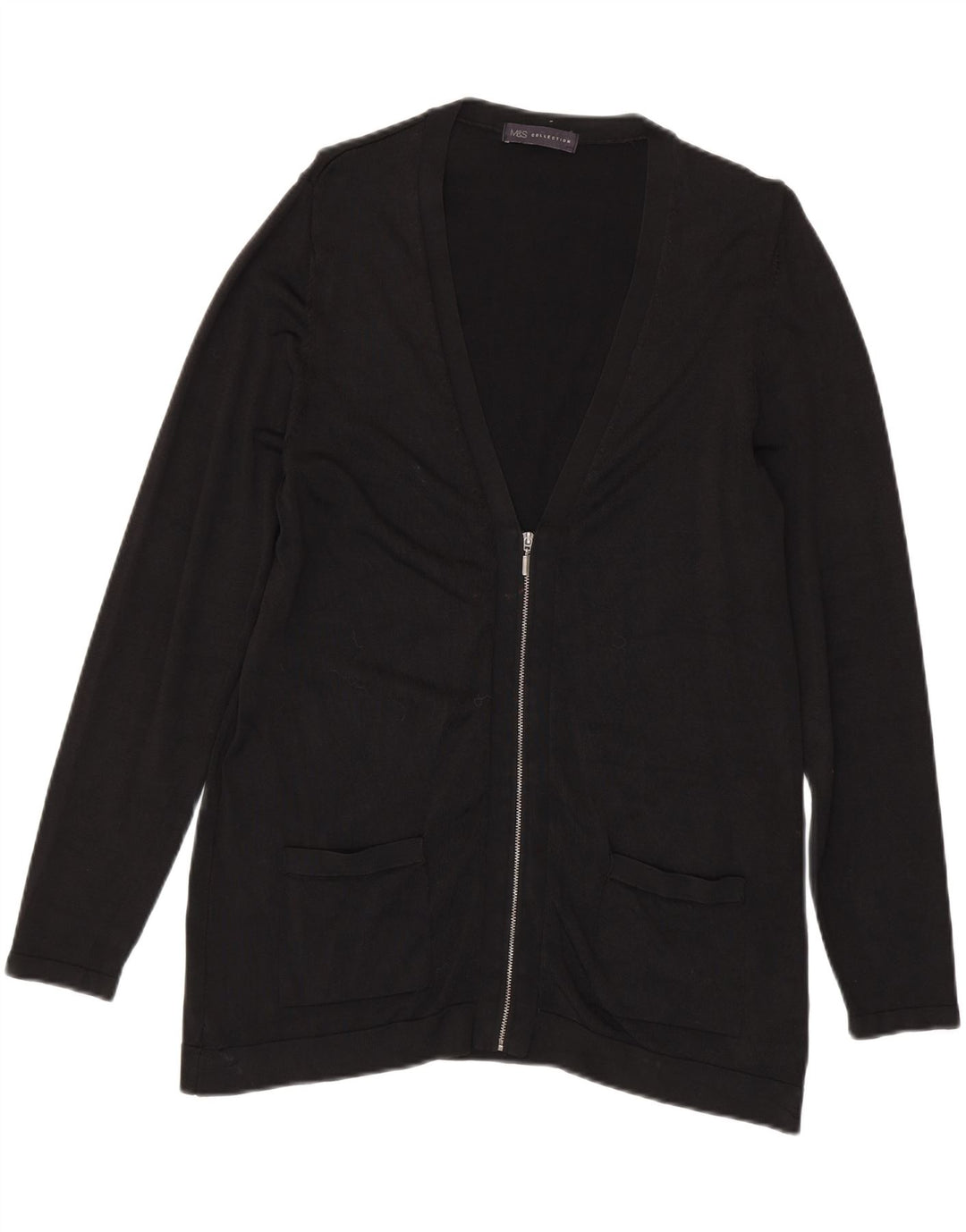 MARKS & SPENCER Womens Cardigan Sweater UK 14 Large Black Viscose