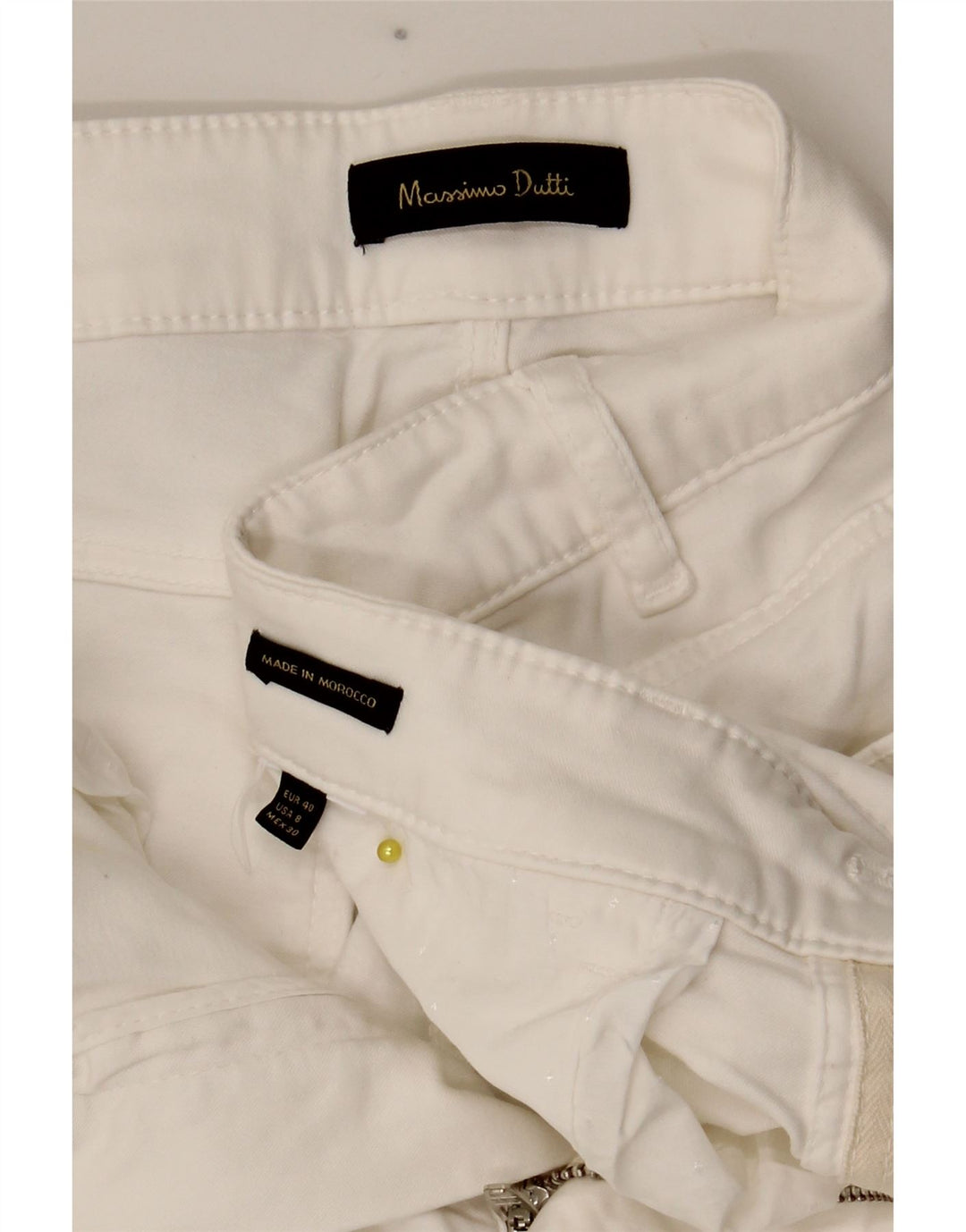 Ženske uske ležerne hlače Massimo Dutti EU 40 Srednje W28 L28 Bijele