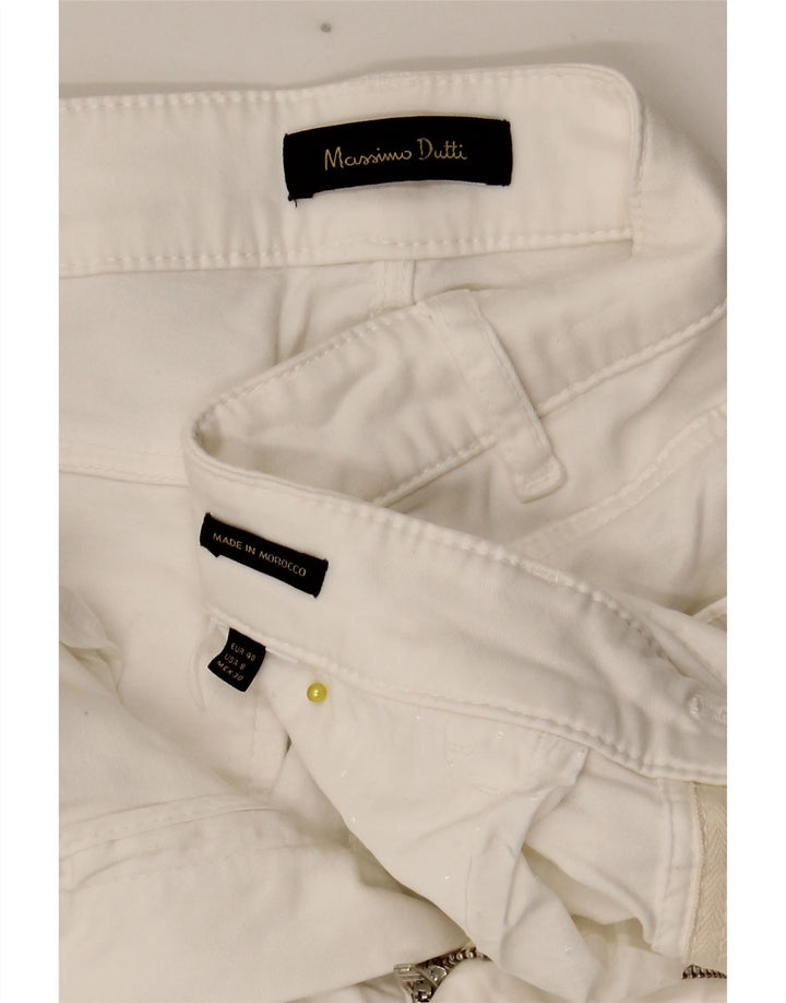 Ženske uske ležerne hlače Massimo Dutti EU 40 Srednje W28 L28 Bijele