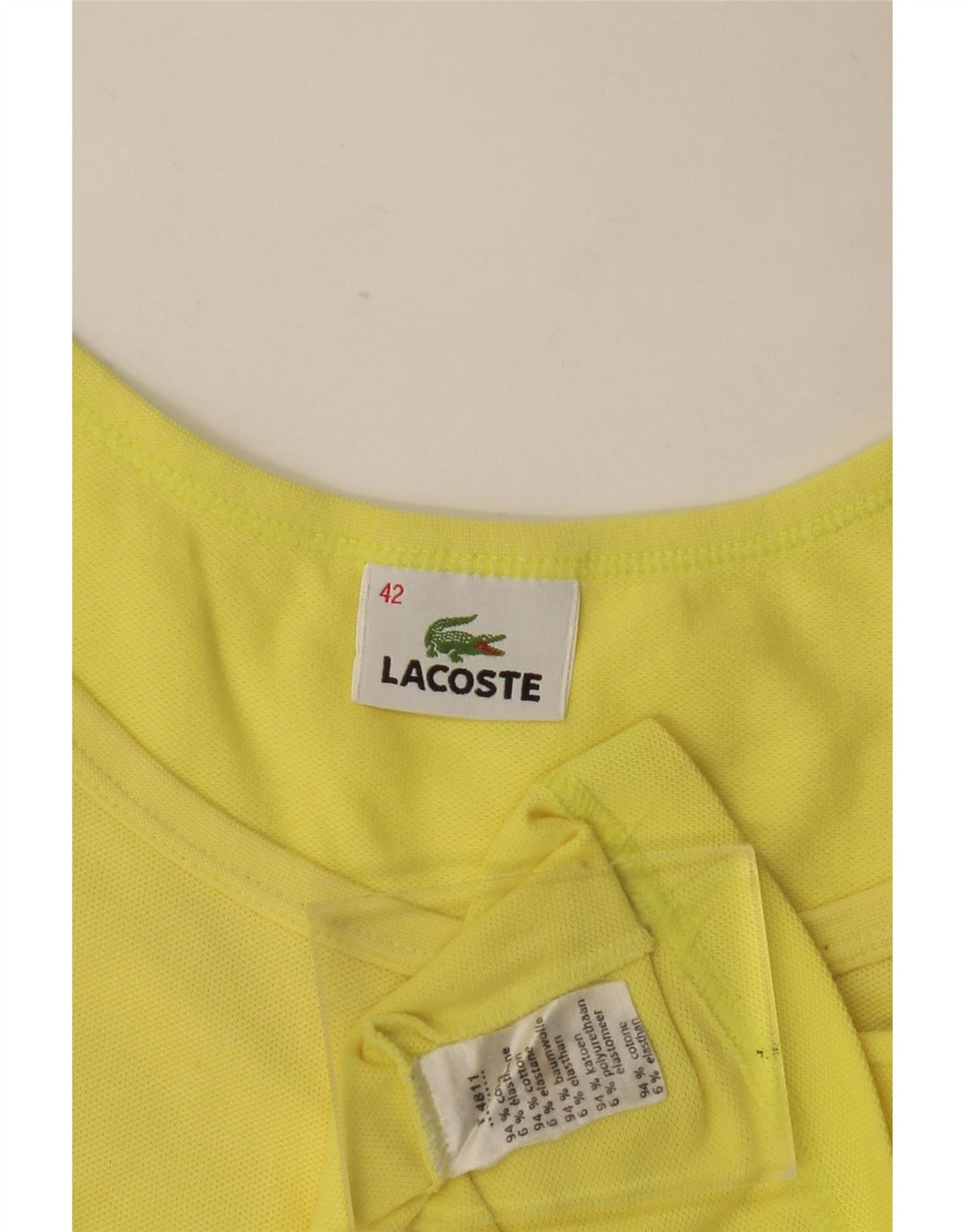 Lacoste ženski Cami gornji dio veličine 42, veliki žuti pamuk