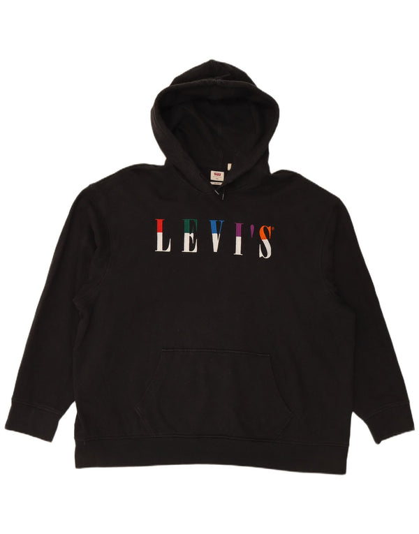 LEVI'S muška opuštena majica s kapuljačom s kapuljačom 2XL, crni pamuk