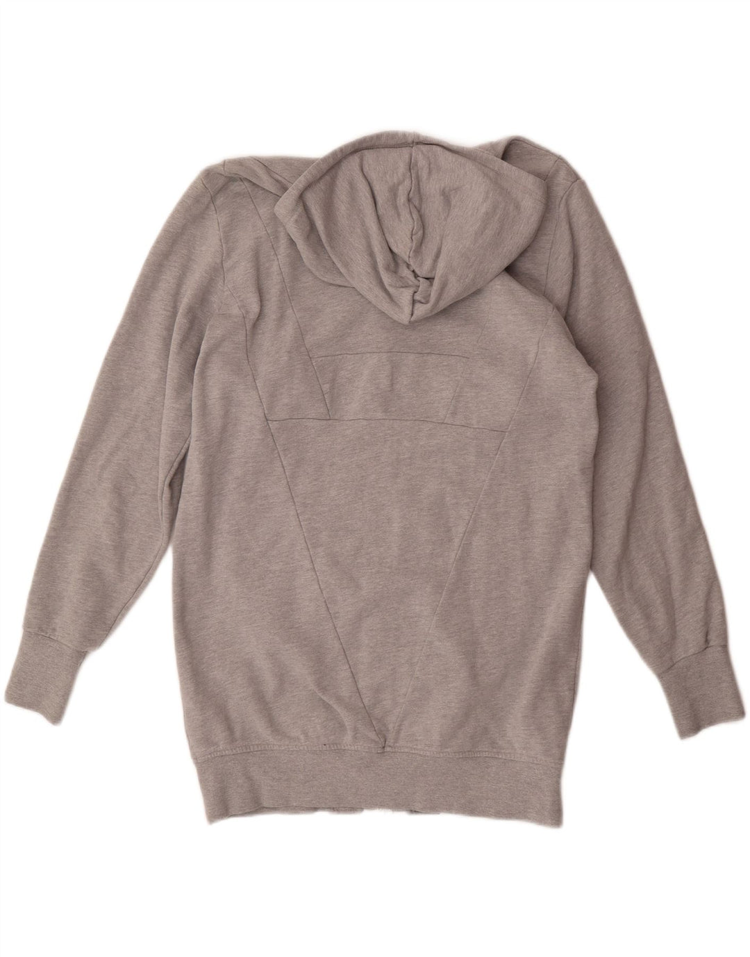 ADIDAS Womens Oversized Longline Zip Hoodie Sweater UK 14 Medium Grey Vintage Adidas and Second-Hand Adidas from Messina Hembry 