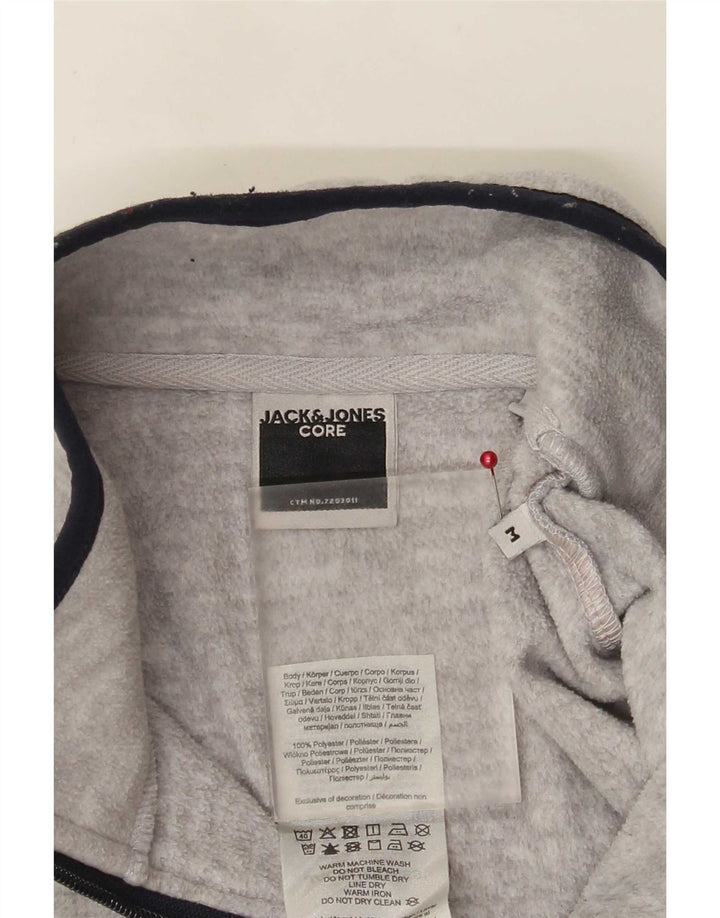 Jack & Jones muški džemper od flisa s patentnim zatvaračem srednje sive boje od poliestera