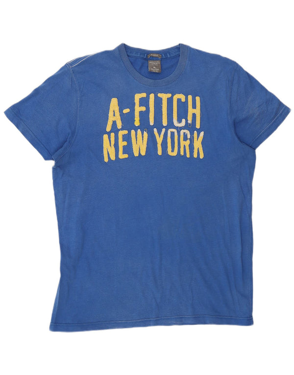 Abercrombie & Fitch Mens Muscle Graphic T-Shirt Top XL Blue Cotton