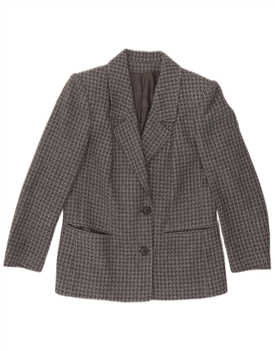 Vintage ženska jakna sa 2 gumba IT 43 srednje siva houndstooth