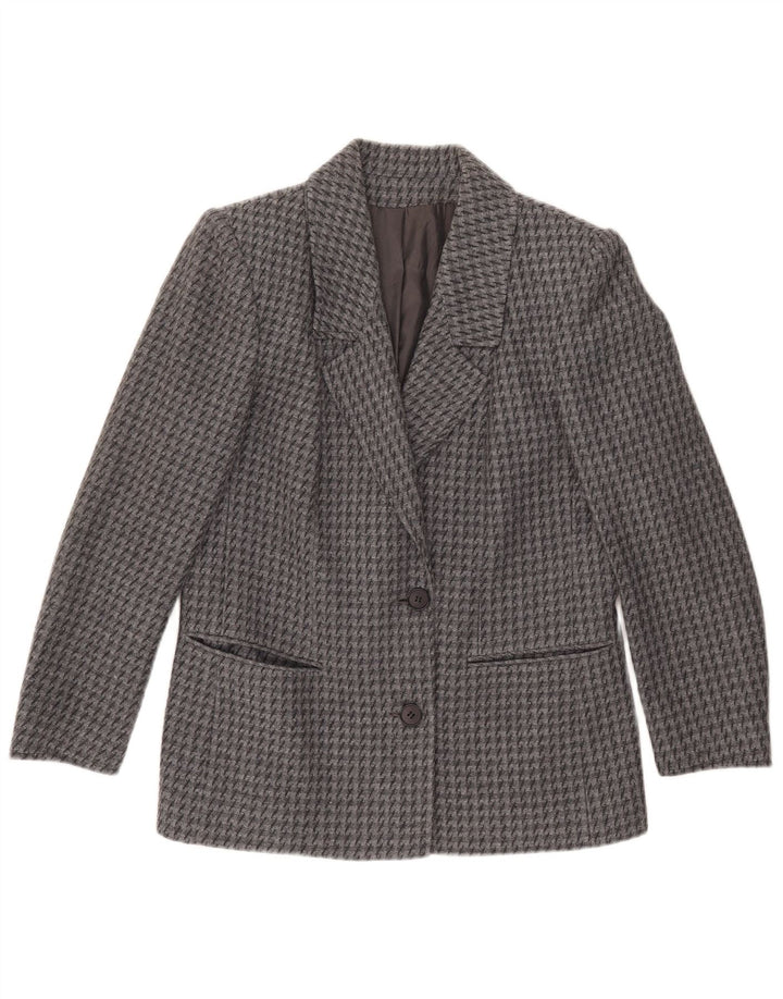 Vintage ženska jakna sa 2 gumba IT 43 srednje siva houndstooth