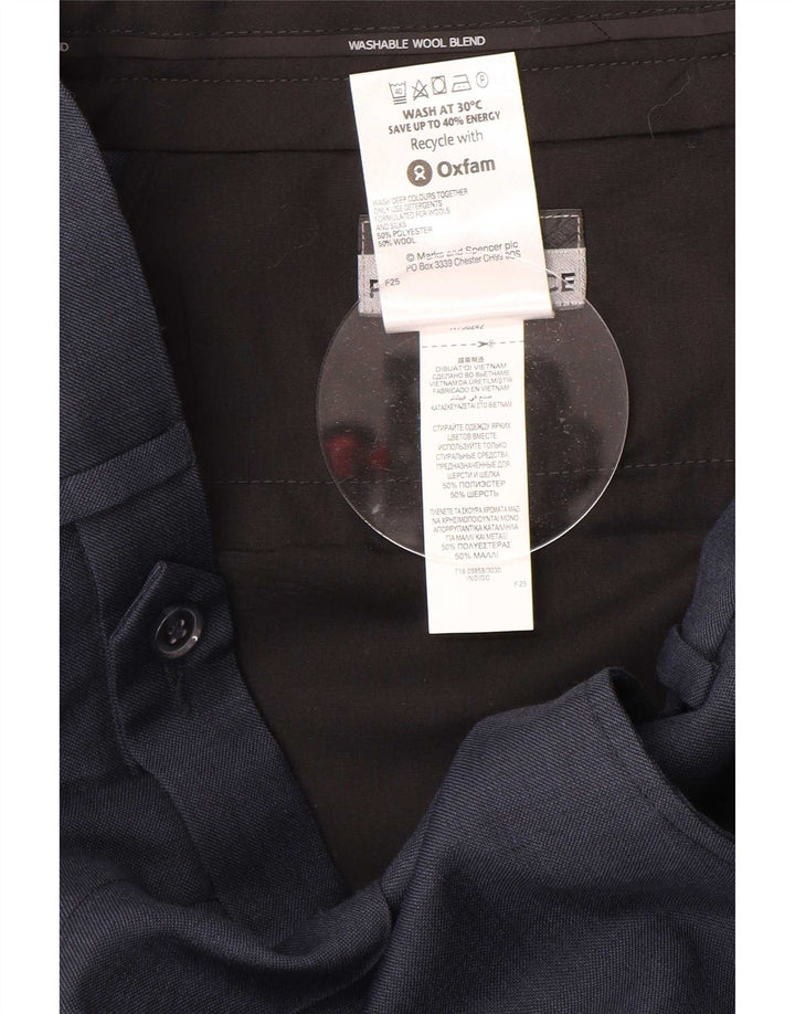 Marks & Spencer muške hlače s štipaljkama W32 L31 tamnoplavi poliester