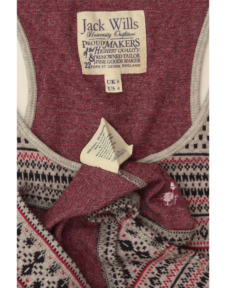 JACK WILLS Ženski prsluk UK 8 Small Grey Fair Isle Cotton