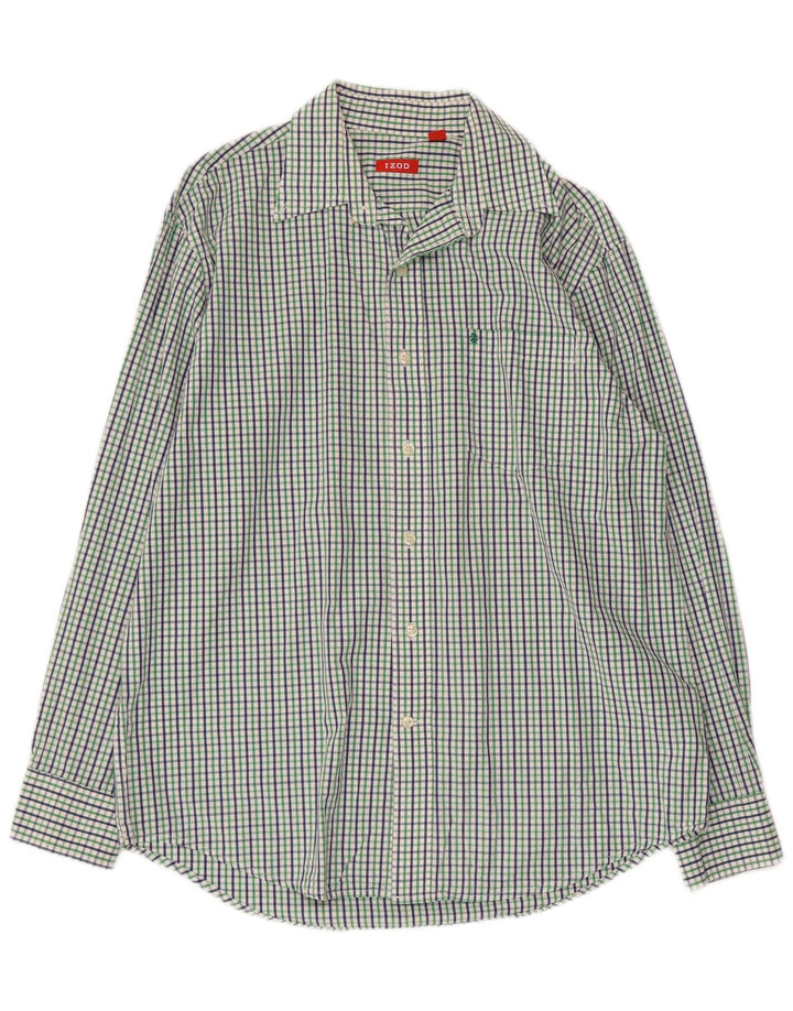 IZOD Mens Shirt Medium Multicoloured Gingham Cotton