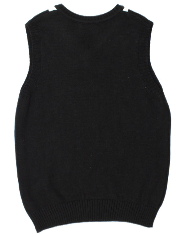 Vintage muški prsluk bez rukava veliki crni argyle/dijamantni akril