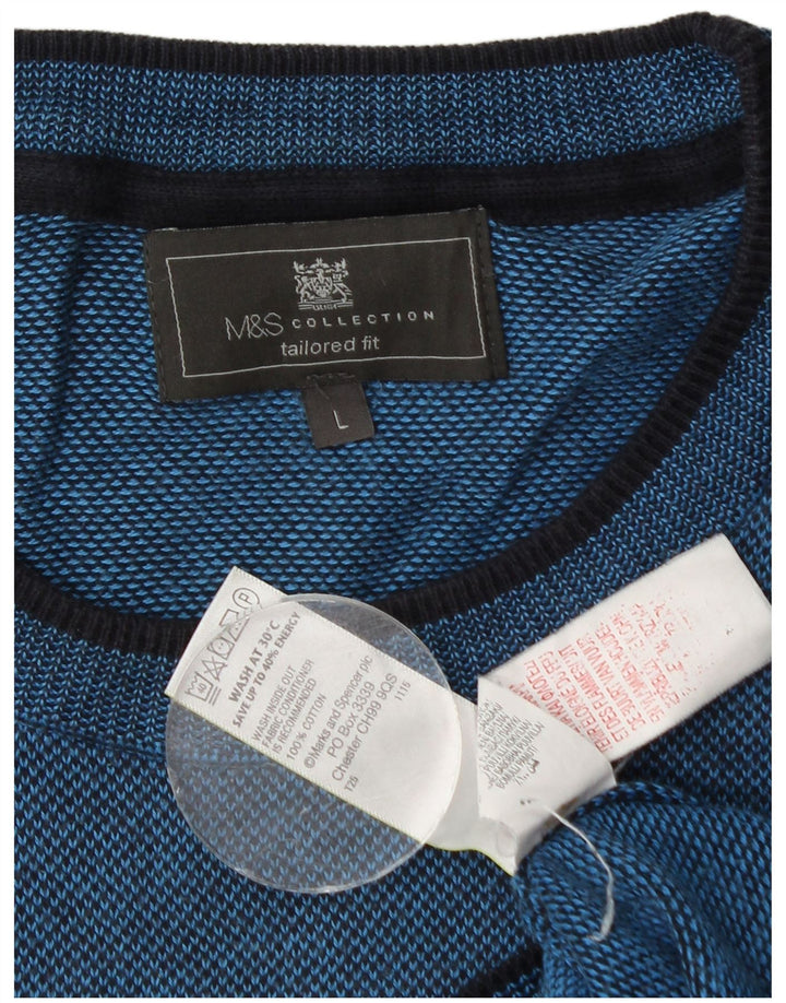 Marks & Spencer, veliki plavi muški pulover s okruglim izrezom po mjeri