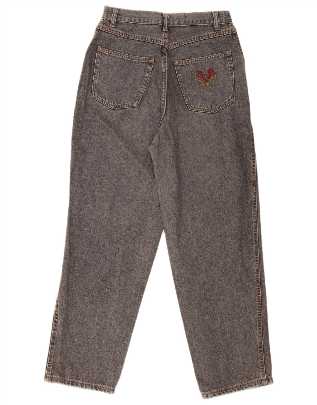 Vintage ženske sužene traperice visokog struka IT 46 Large W28 L29 Sivi pamuk