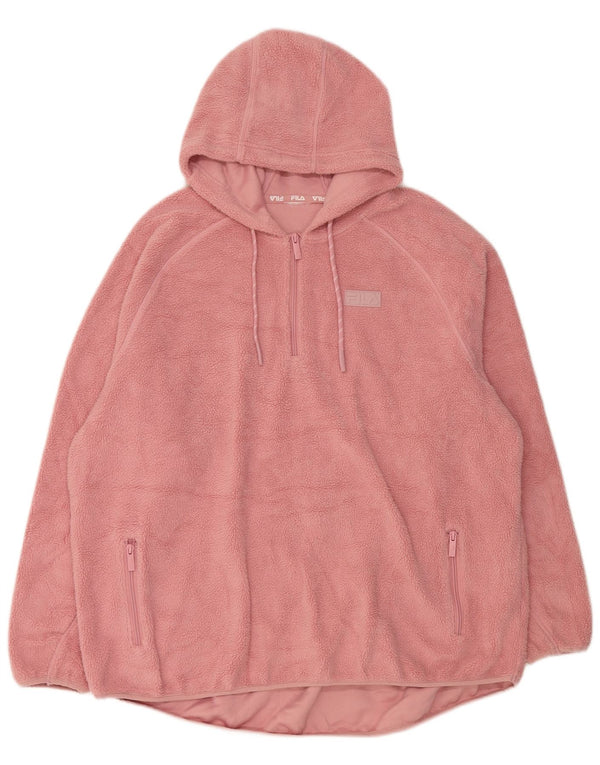Fila ženski džemper od flisa s patentnim izrezom UK 22 3XL ružičasti poliester