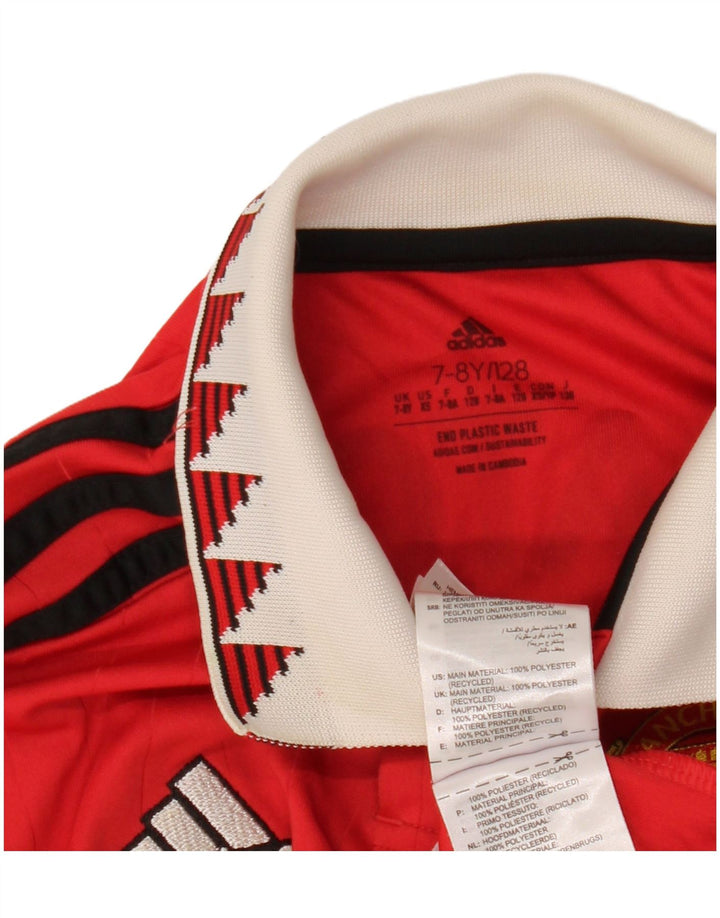 ADIDAS Boys Manchester United Graphic Polo majica 7-8 Years Red Colourblock
