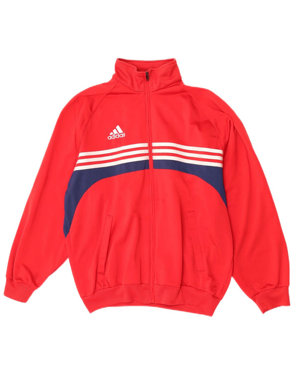 Adidas muška trenirka gornja jakna UK 40/42 poliester srednje crvene boje