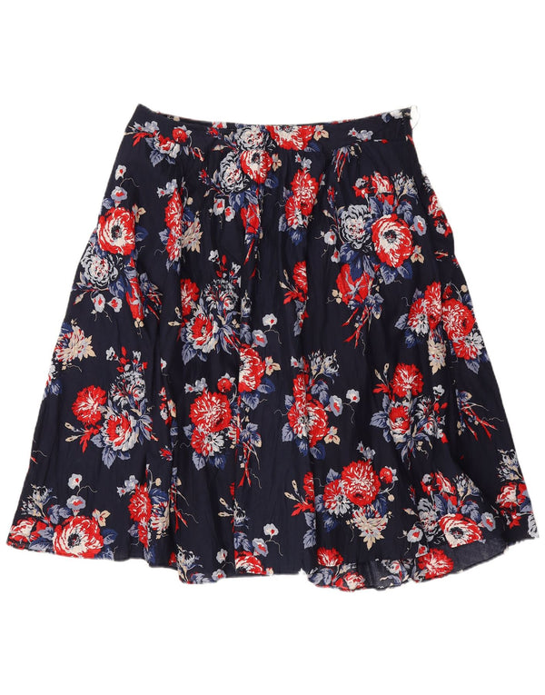 Laura Ashley ženska plisirana suknja UK 14 Large W32 tamnoplavi cvjetni pamuk