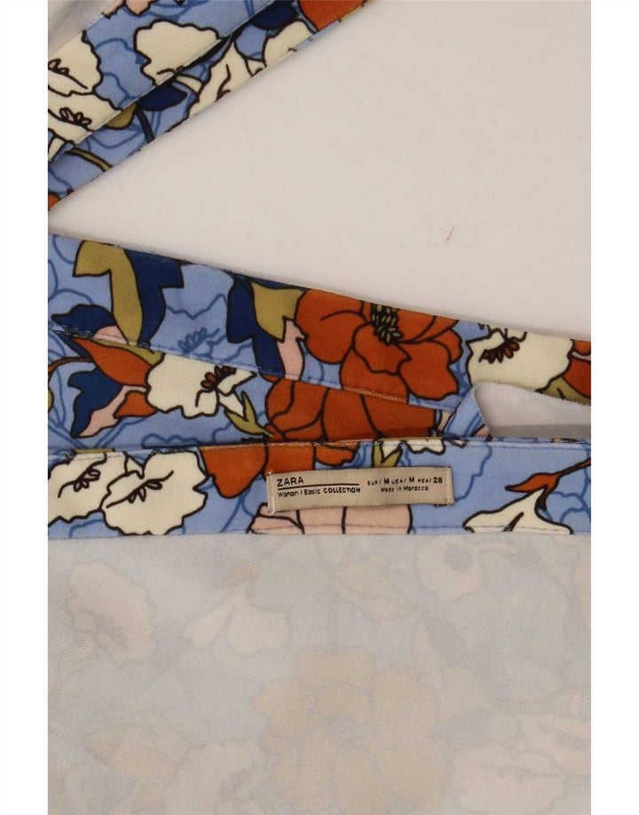 Zara ženska haljina A-kroja s krilima šišmiša UK 12 Srednje plava cvjetna