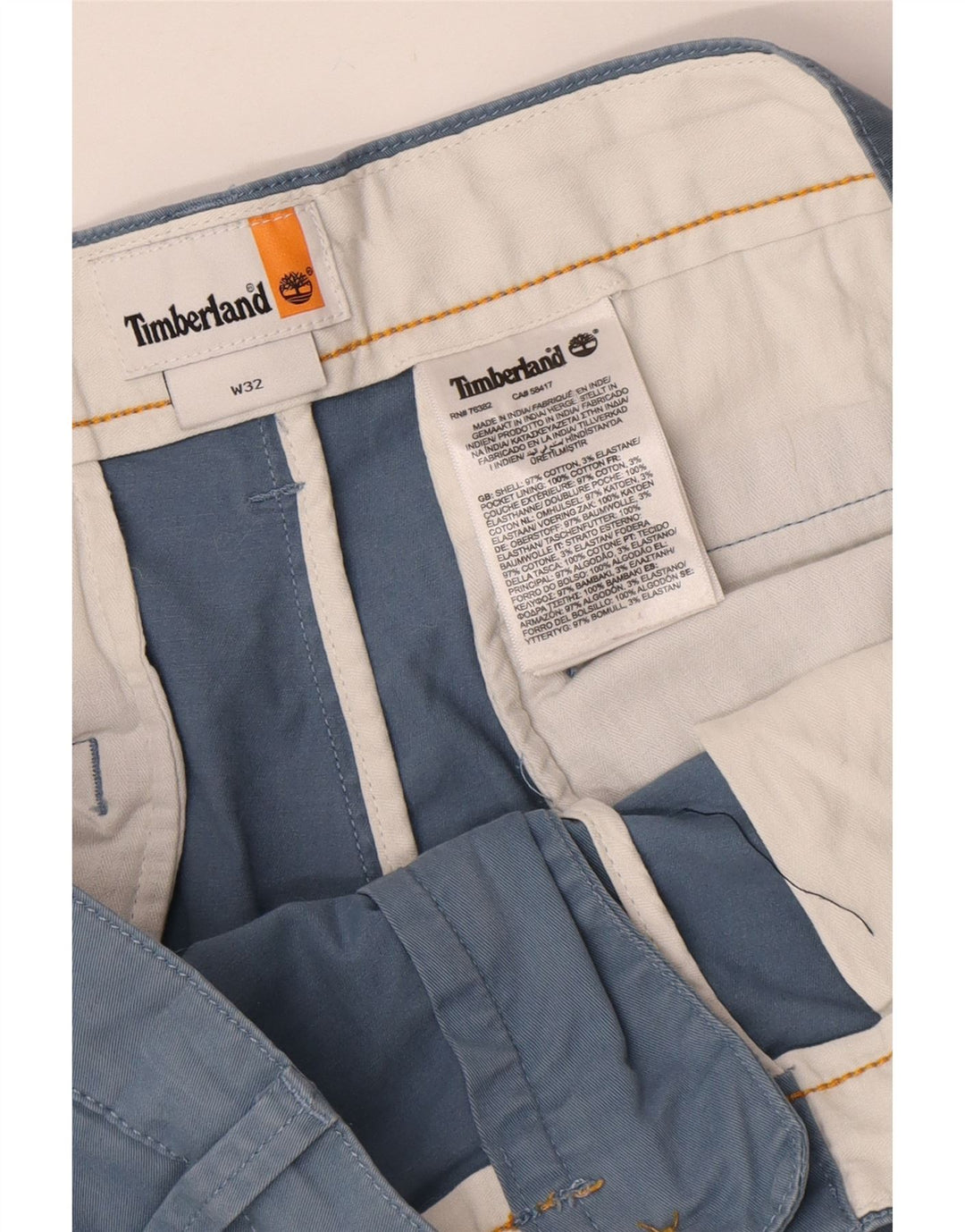 Timberland muške chino kratke hlače W32 srednje plavi pamuk