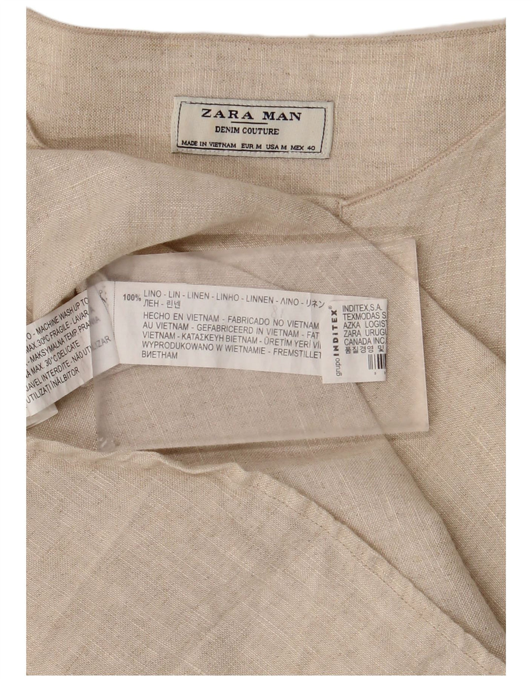 Zara muška pulover košulja srednje bež platna