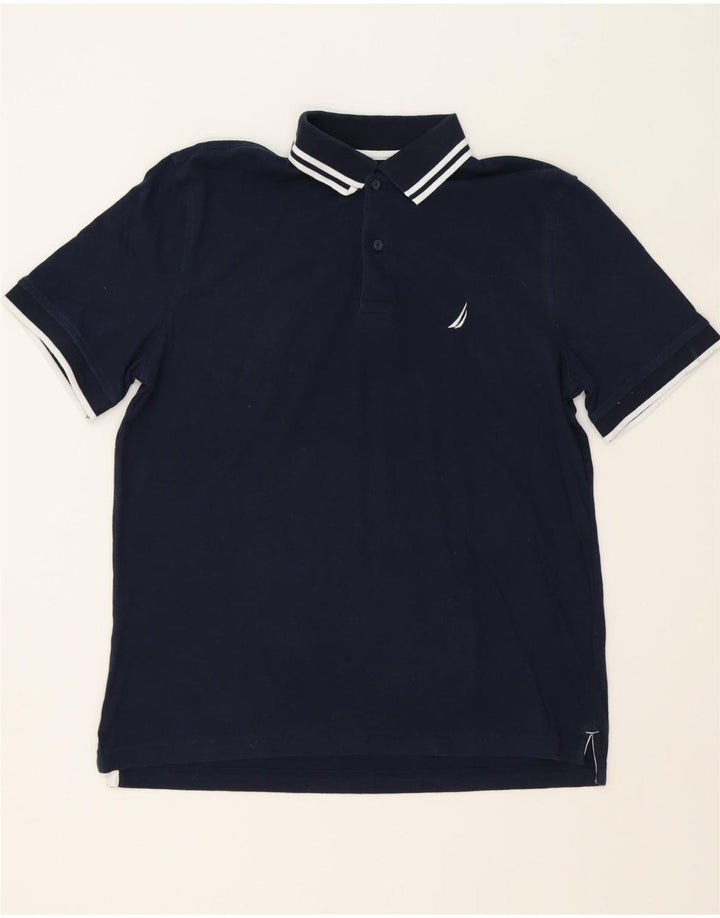 NAUTICA Mens Polo Shirt Medium Navy Blue Cotton Vintage Nautica and Second-Hand Nautica from Messina Hembry 