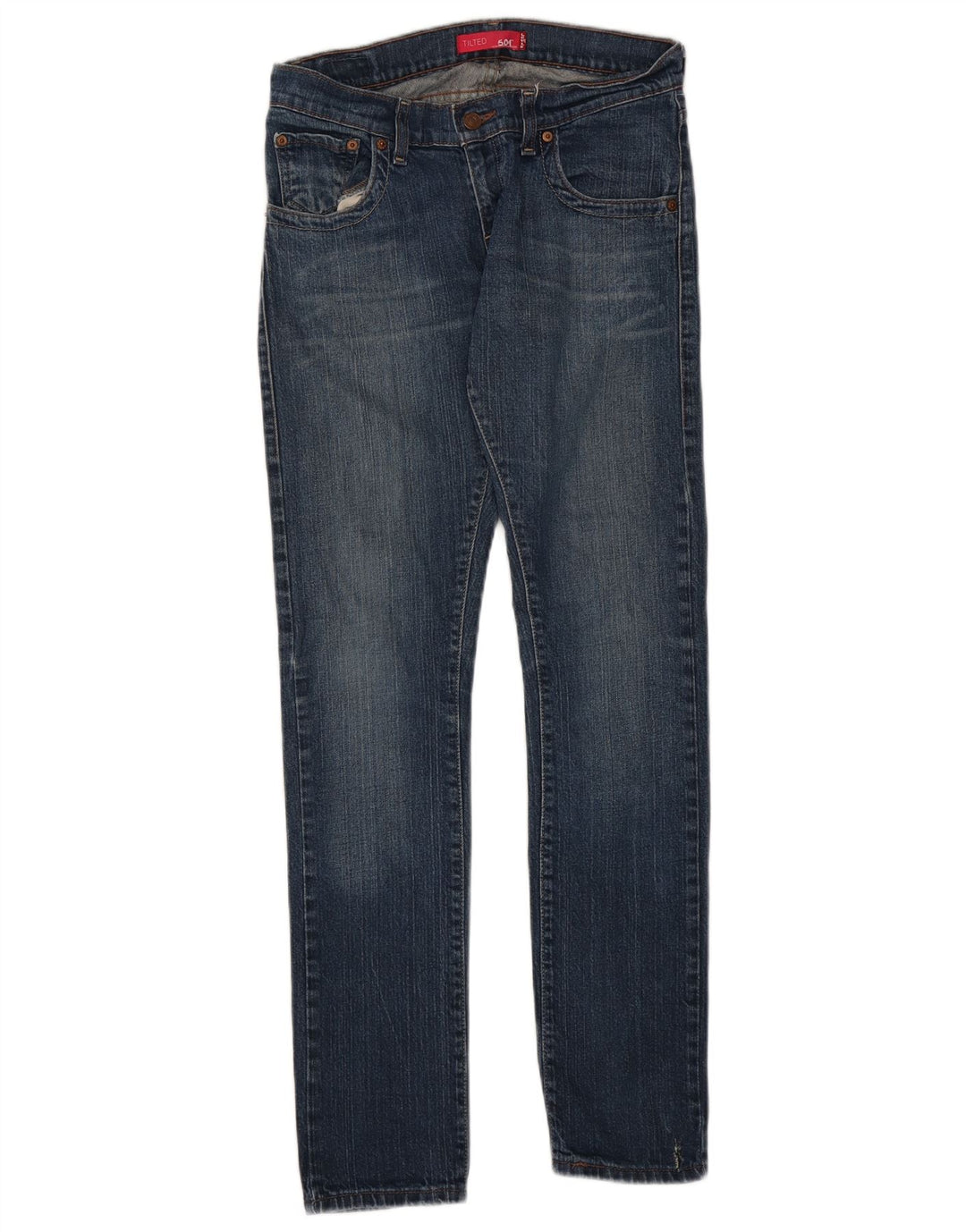 Levi's ženske 504 nagnute uske traperice US 5 srednje W30 L32 plavi pamuk