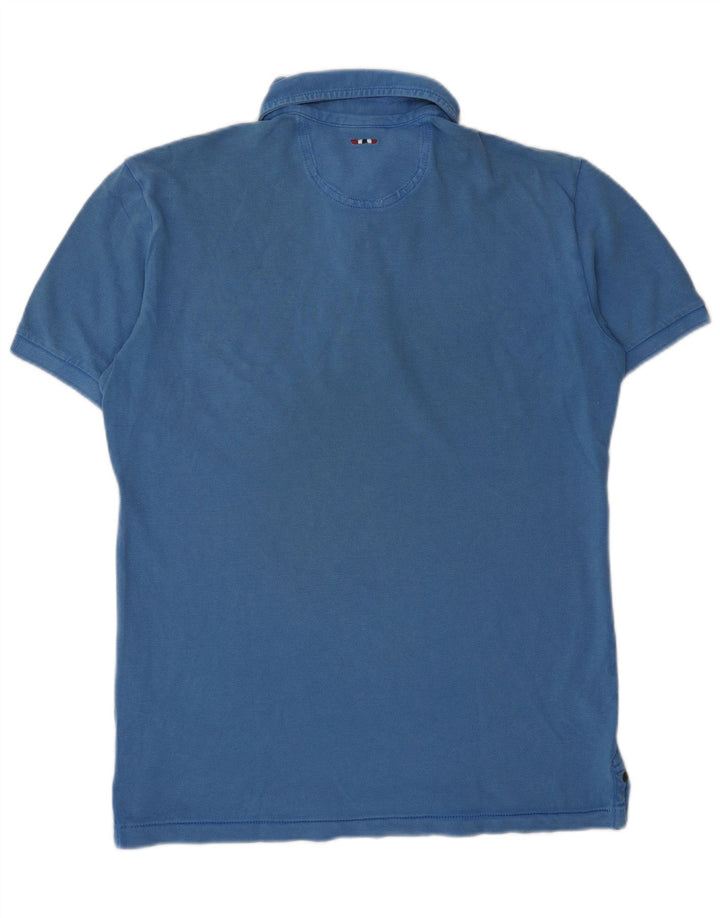 NAPAPIJRI Mens Geographic Graphic Polo Shirt Medium Blue
