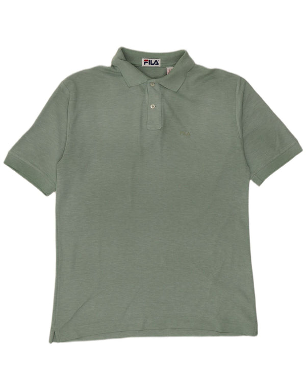 Fila Mens Polo Shirt Medium Green Cotton