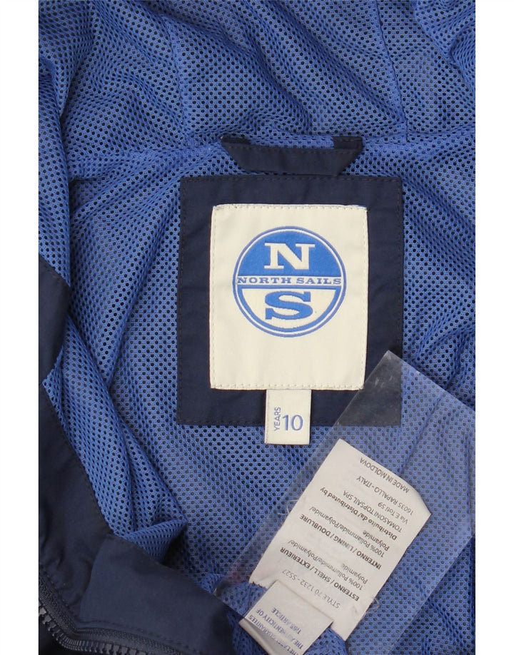 NORTH SAILS Boys Hooded Rain Jacket 9-10 Years Navy Blue Polyamide