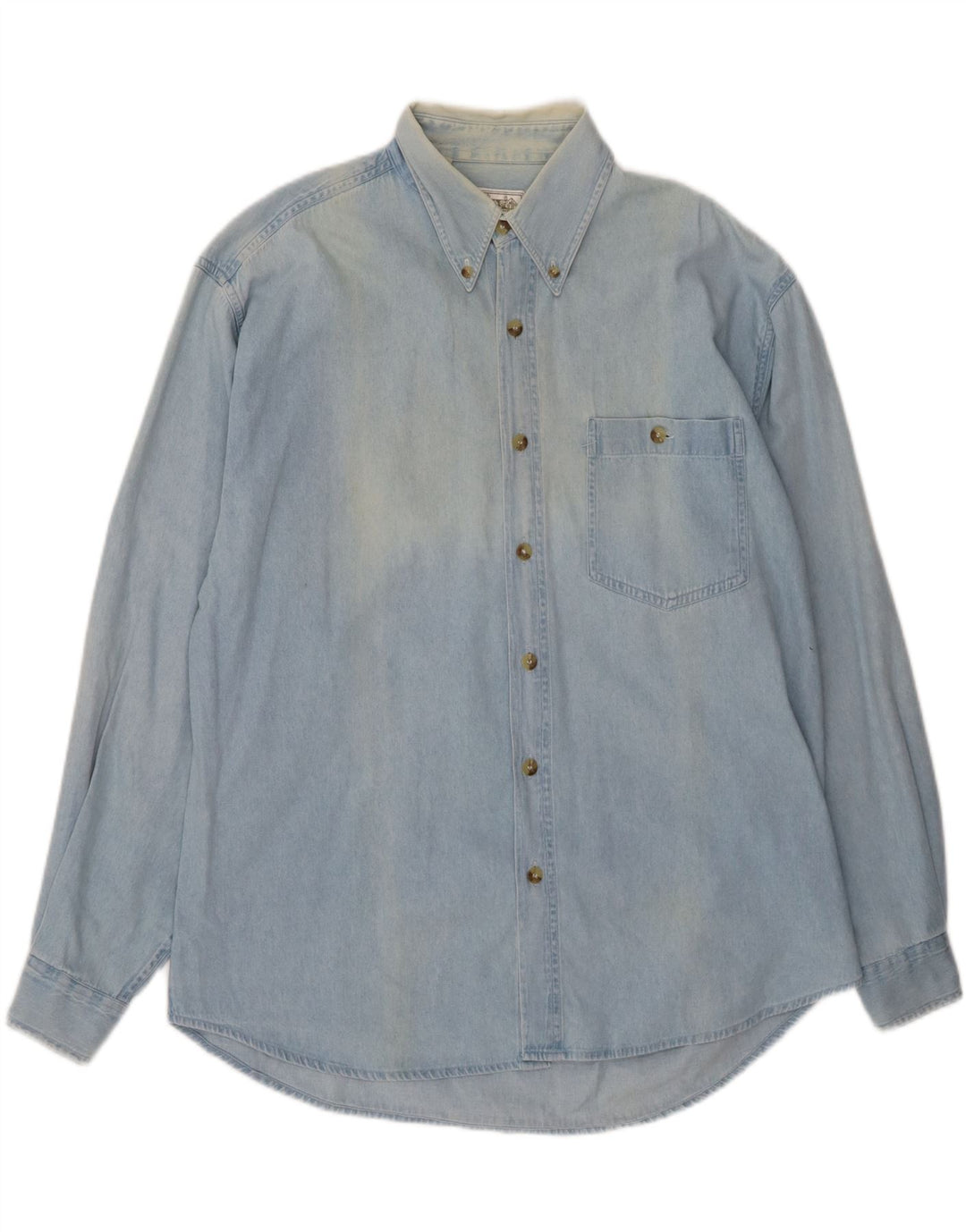 VINTAGE Mens Denim Shirt Large Blue Vintage Vintage and Second-Hand Vintage from Messina Hembry 