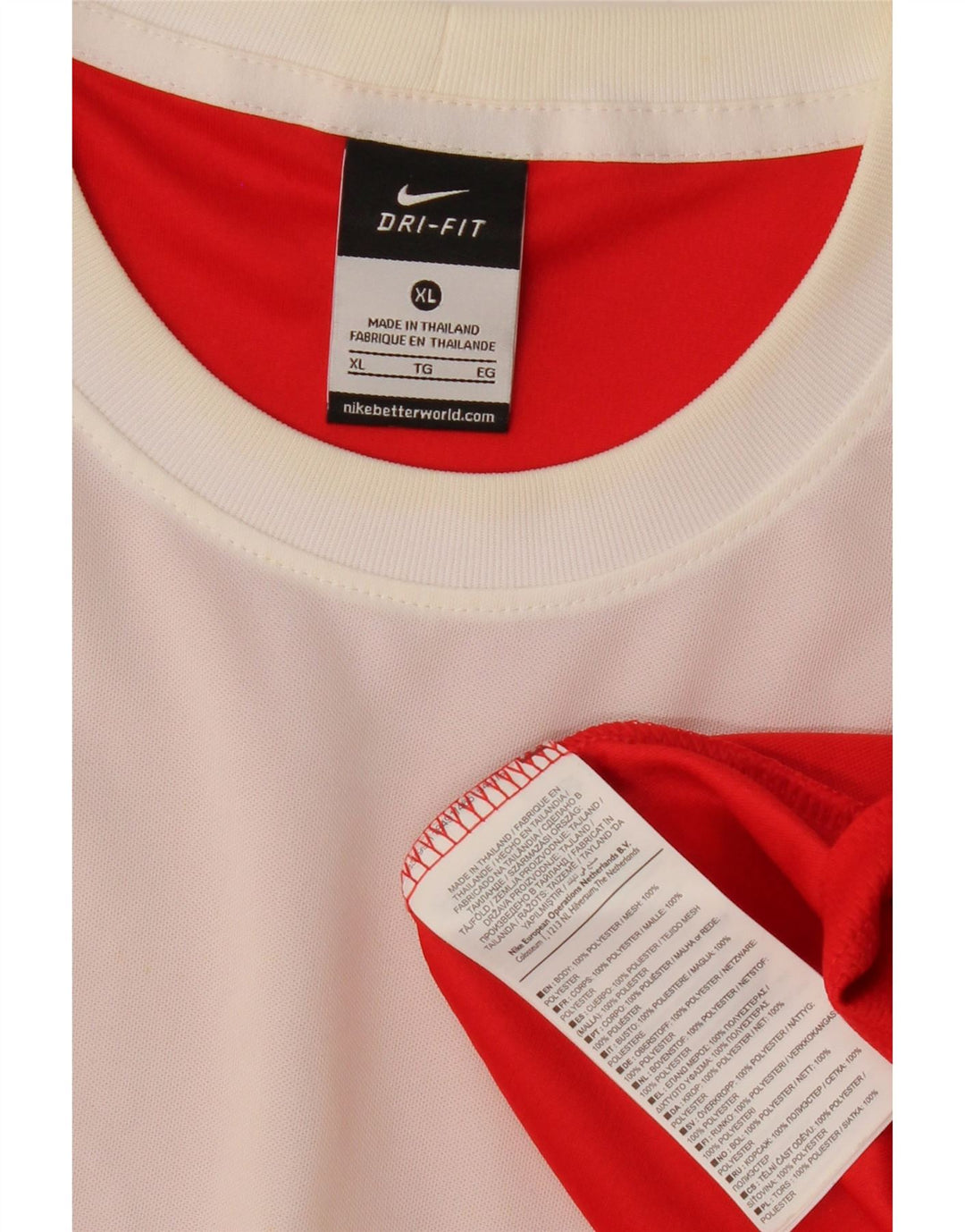 NIKE muška Dri Fit majica s dugim rukavima XL, crveni poliester u boji