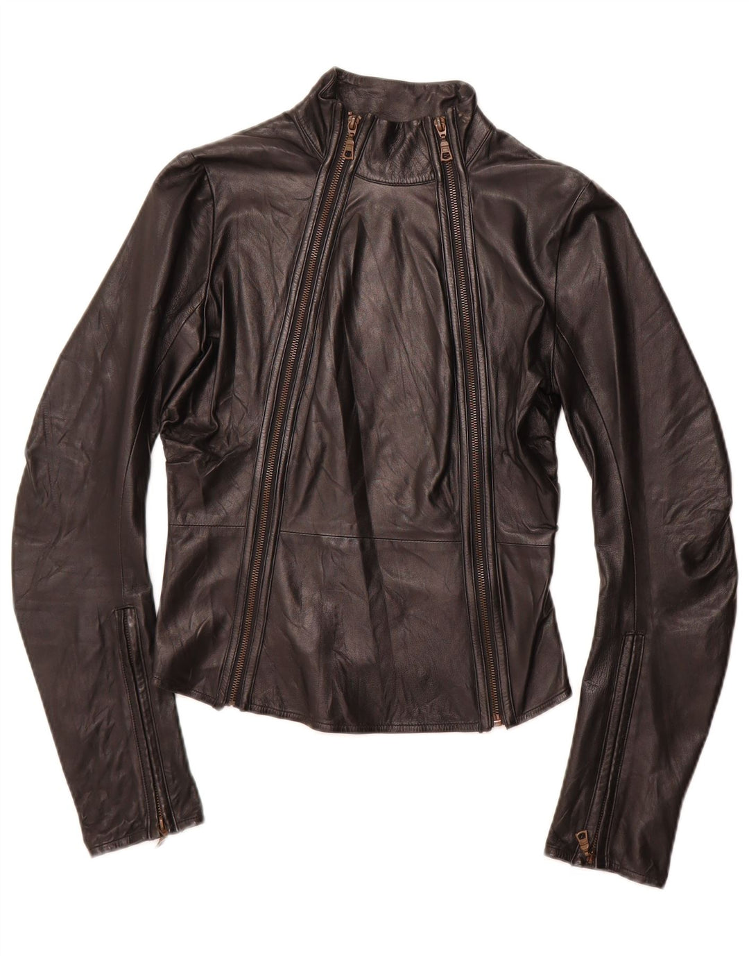 NOLITA ženska kratka kožna trkačka jakna UK 8 Mala crna