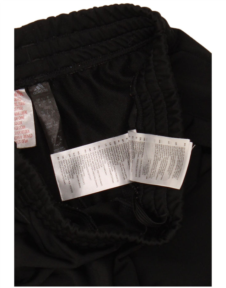 ADIDAS Girls Tracksuit Trousers 7-8 Years Black Polyester