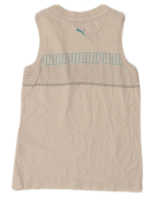 Puma Boys Graphic Vest Top 9-10 Years White Spotted