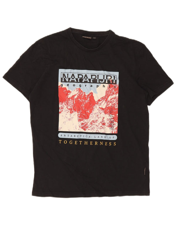 Napapijri muška majica kratkih rukava srednje veličine, crni pamuk