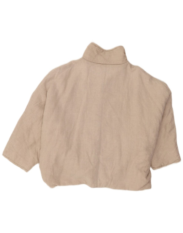 Vintage ženska bomber jakna 3/4 rukava UK 16 velika bež boja