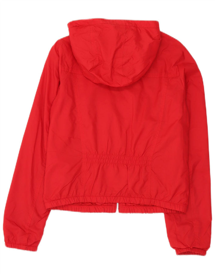 Hollister ženska kišna jakna s kapuljačom UK 12 Srednje crveni najlon