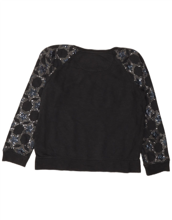 SUPERDRY Ženski džemper s grafičkim motivima UK 16 Veliki crni pamuk