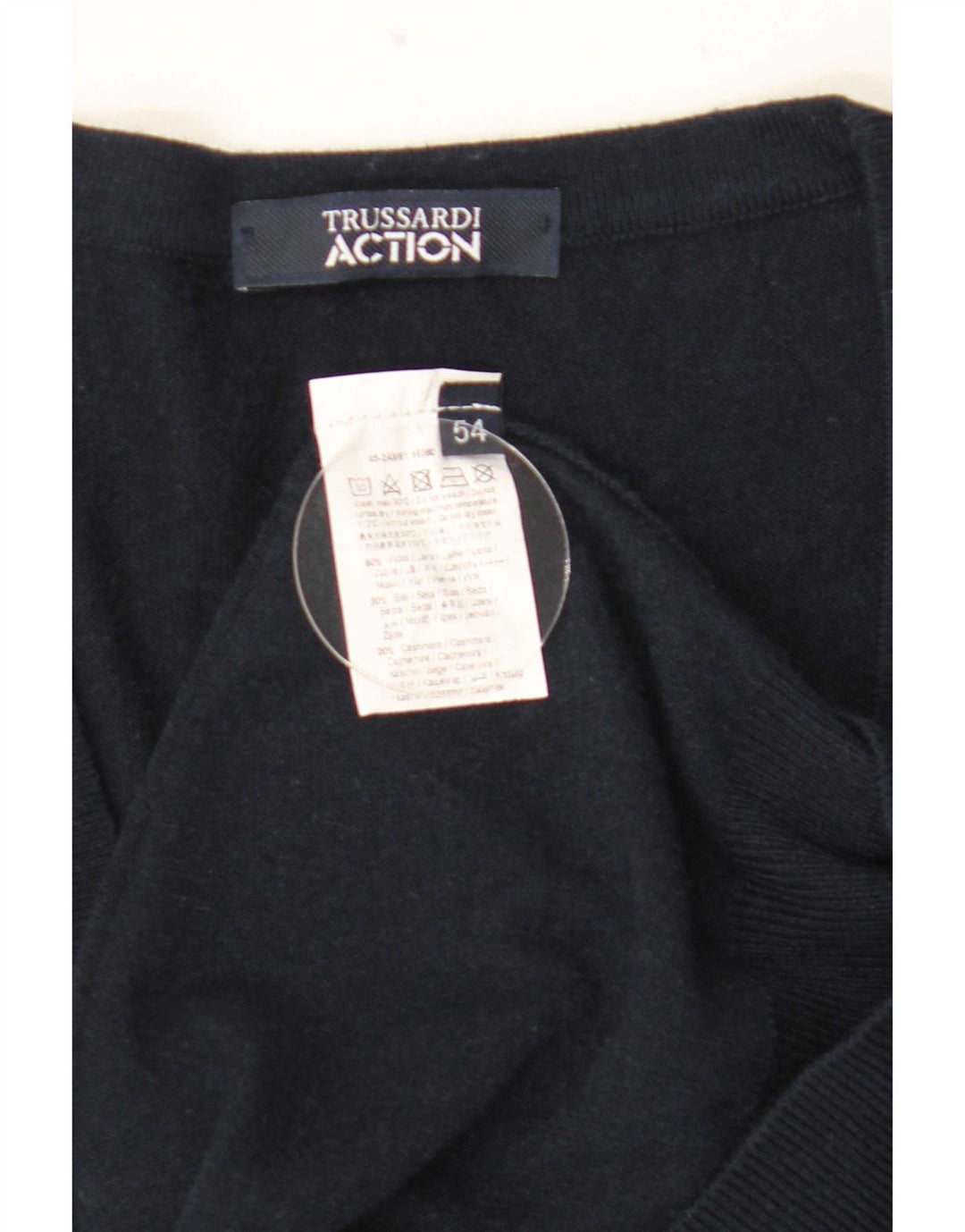 Trussardi muški kardigan pulover IT 54 XL tamnoplava vuna