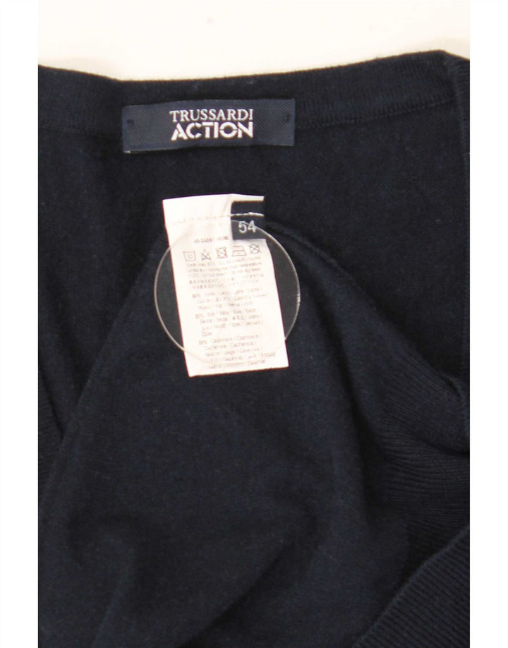 Trussardi muški kardigan pulover IT 54 XL tamnoplava vuna