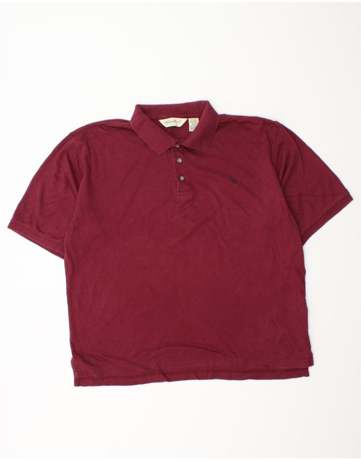 EDDIE BAUER Mens Polo Shirt Medium Maroon Cotton Vintage Eddie Bauer and Second-Hand Eddie Bauer from Messina Hembry 