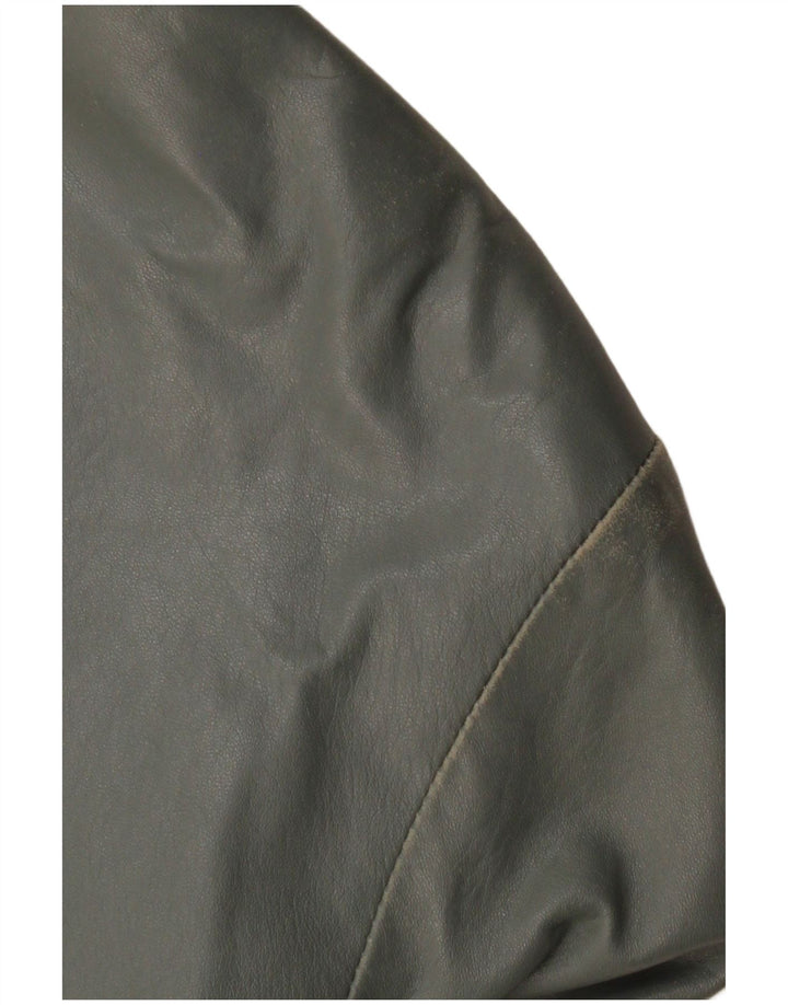 VINTAGE ženska kožna bomber jakna UK 12 Srednje siva koža