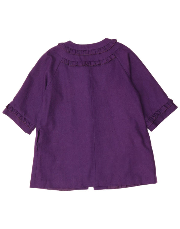 Ženska jakna s 3/4 rukava 2 gumba Darling UK 18 XL Ljubičasta vunena