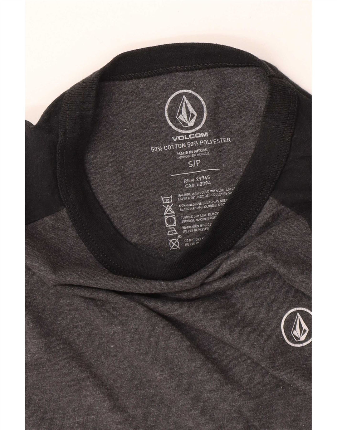 Volcom Ženska majica s 3/4 rukavima UK 10 Mali sivi pamuk u boji