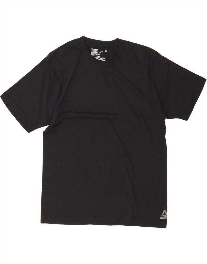 REEBOK Mens Graphic T-Shirt Top Medium Black Cotton Vintage Reebok and Second-Hand Reebok from Messina Hembry 