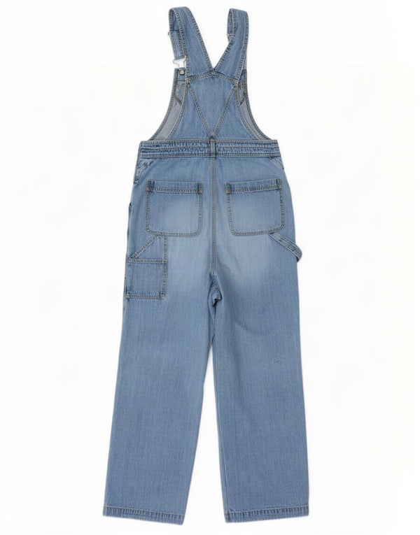 Vintage ženske dungaree Cargo ravne traperice Srednje W36 L32 Plavi pamuk