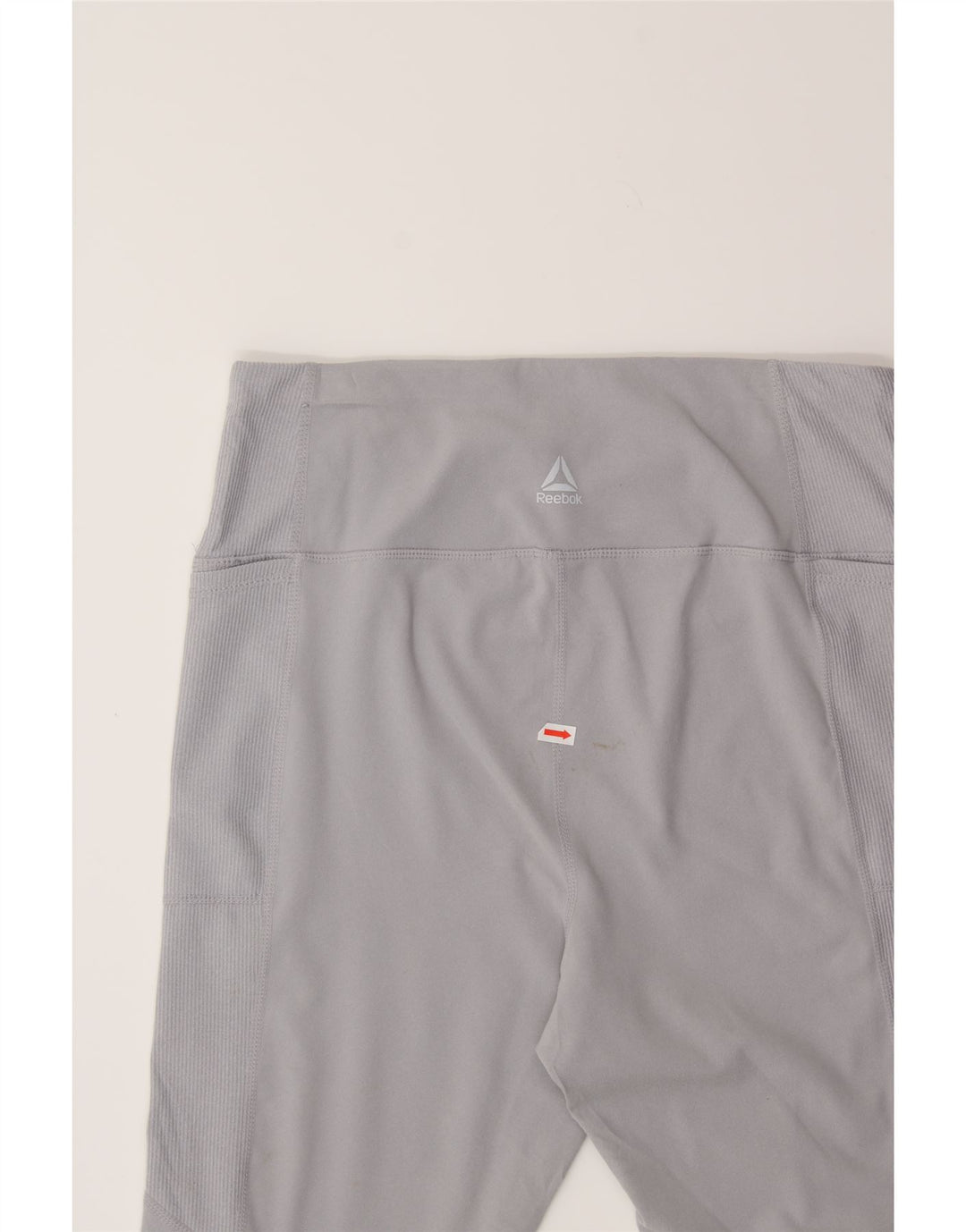 REEBOK Womens Graphic Leggings UK 14 Large Grey Polyester Vintage Reebok and Second-Hand Reebok from Messina Hembry 